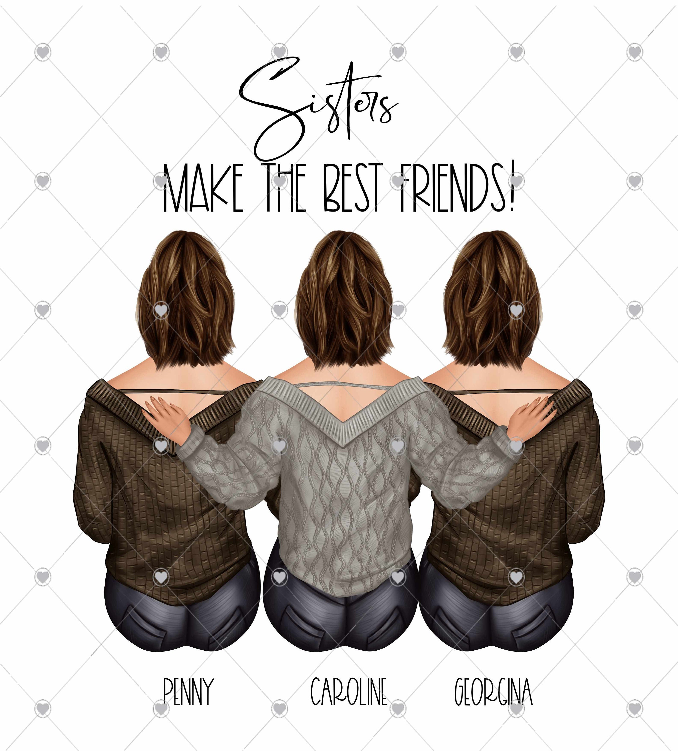 Custom Sisters Print Personalised Sister Gift Sister Etsy