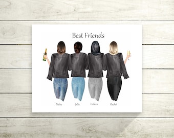 Friendship print,bestie gifts, gifts for friends, best friend gift, friendship gift, personalised print, birthday gift for her