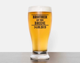 Wedding personalised glass , vinyl decal, wedding vinyl sticker, Brother of the bride, brother of the groom, wedding decals