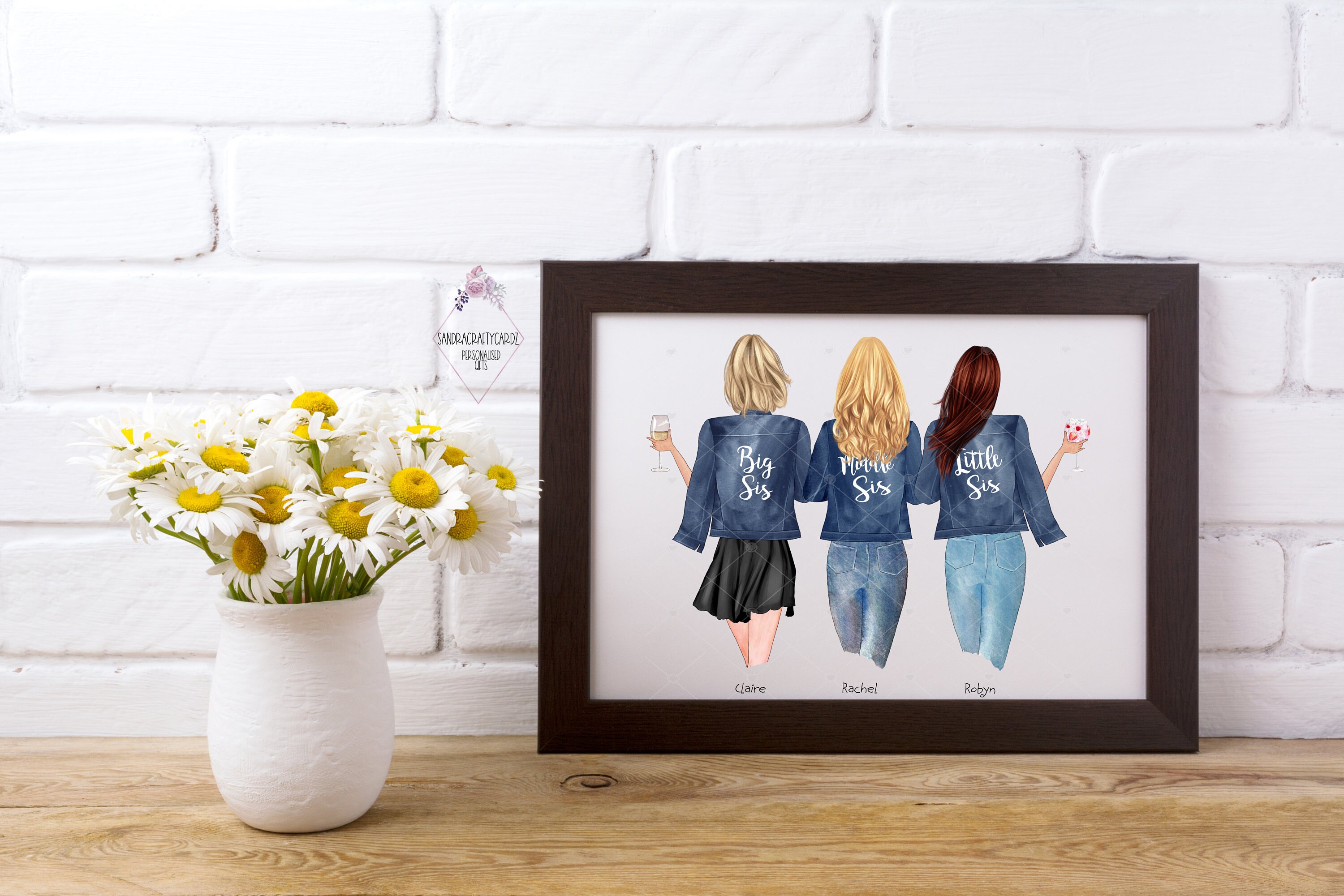 Details about   Personalised Sister Custom Print Gift Best Friends Family Birthday Present A4 