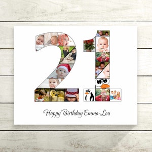 Personalised Photo Birthday, Photo Collage, Any number, Printable Custom, Anniversary Printable, 40th Birthday Collage, 50th photo print