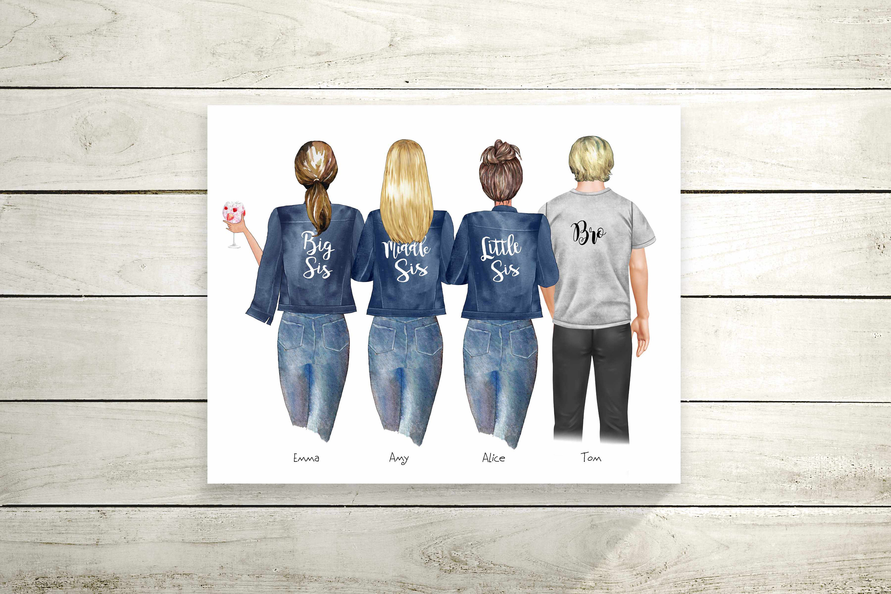 Brothers and Sisters 4枚組 Amazon.com: GOSSBY Personalized Custom Canvas (2 Brothers And 3