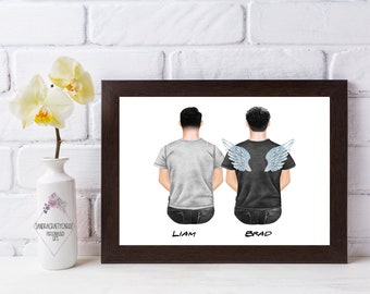 Brothers Family Print, Friends custom gift,