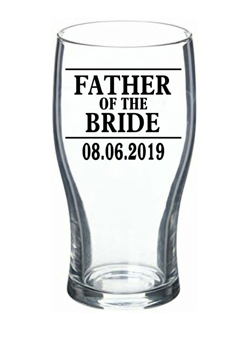 Wedding personalised glass, Father of the Bride Gift, DIY wedding sticker, Wedding gift ideas, Father of the Groom, Father of The Bride