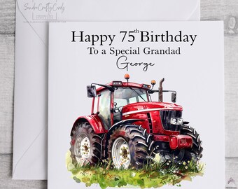 Personalised Tractor Birthday Card, Any Age, Any Relation, For him, for grandad, uncle, 70th, 75th,80th, 90th, Farmer Birthday