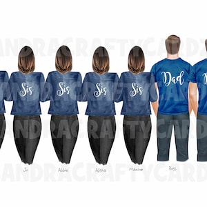 Sisters 5, Dad 1, Brother 1, Custom Personalized Print, family print, Printable File, personalised family print