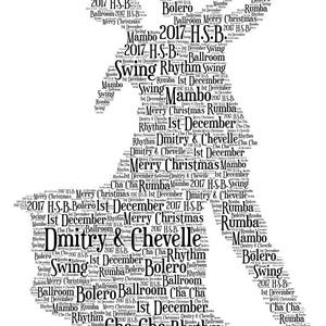 Ballroom Dance Couple Personalised Gift, Word Art Print Unique Gift, Present, Latin Dancing, Couple dancing, image 6