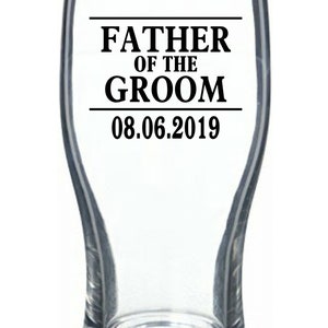 Wedding personalised glass, Father of the Bride Gift, DIY wedding sticker, Wedding gift ideas, Father of the Groom, Father of the Groom