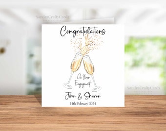 Engagement Card, Personalised Greeting Card, Congratulations on your engagement, You're engaged