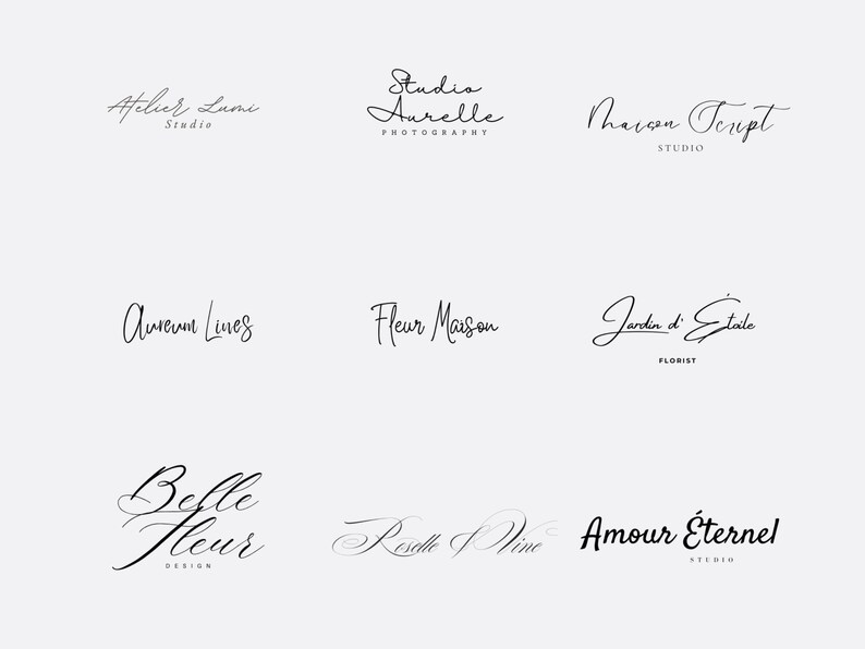 50 Elegant Minimal Signature Logo Modern Editable Calligraphy Script 50 Elegant Minimal Signature Logo Modern Editable Calligraphy Script