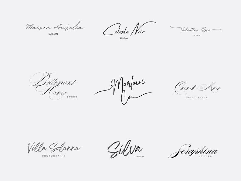 50 Elegant Minimal Signature Logo Modern Editable Calligraphy Script 50 Elegant Minimal Signature Logo Modern Editable Calligraphy Script
