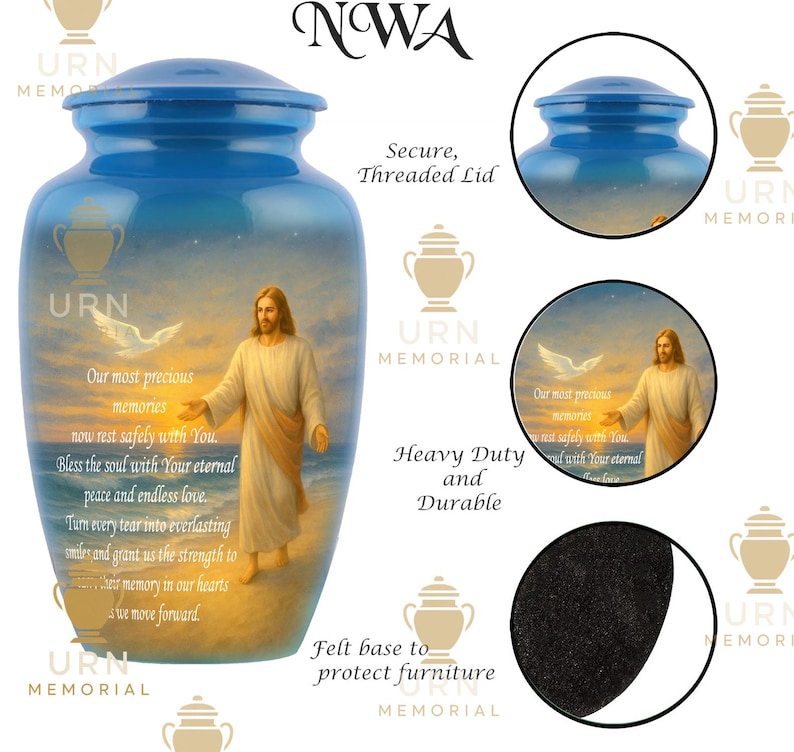 Urn Inscription Examples Jesus Memorial Cremation Urn: Dove & Prayer Inscription, Adult Size - Etsy