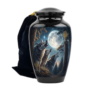 Handcrafted Wolf Cremation Urn: Majestic Wildlife Memorial