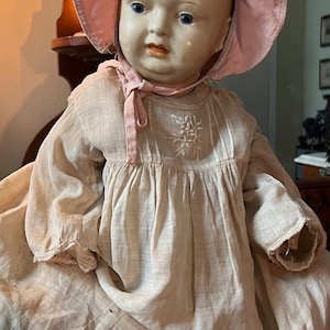 Antique Large Composition Baby Doll Dressed Antique Vintage Baby Doll Vintage Dolls Creepy Dolls