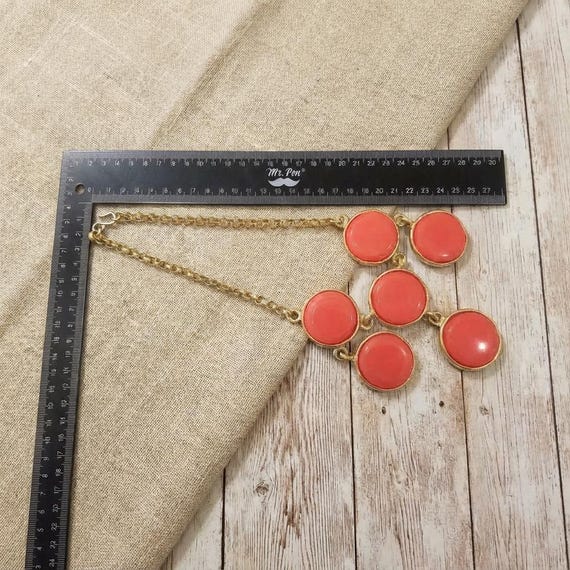 Kenneth Jay Lane Orange Disc Statement Bib Neckla… - image 9