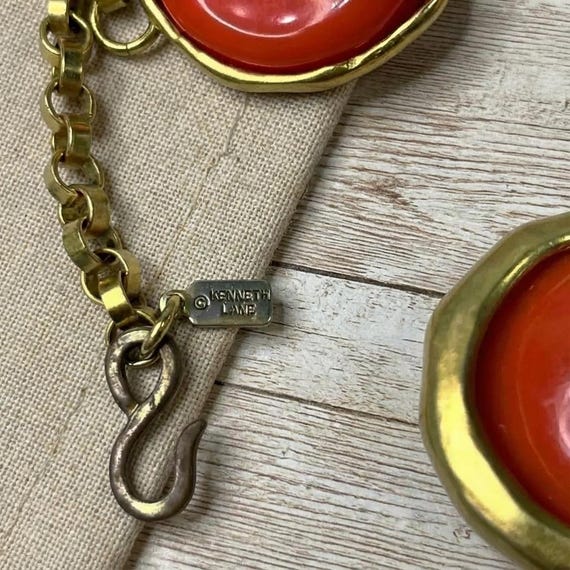 Kenneth Jay Lane Orange Disc Statement Bib Neckla… - image 8