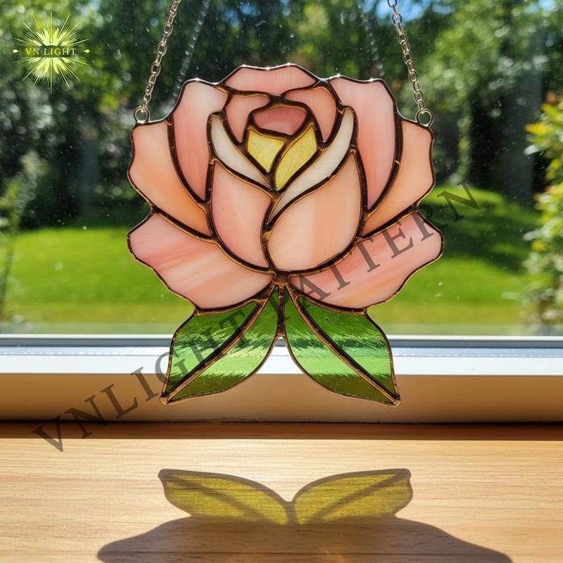 Stained Window Pattern Rose Rose Stained Glass Pattern - Etsy
