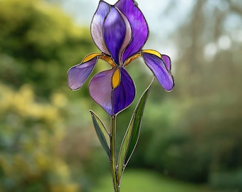 Digital download Iris Flower Stained glass Pattern, Stained glass flower, DIY Stained Glass