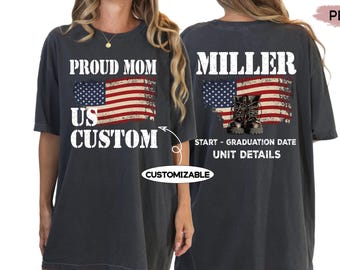 Custom Bootcamp Graduation Shirt, Comfort Colors® Military Matching Proud Family Shirt, Matching Family Tees, Family Outfit for 4th of July