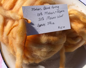 Mohair Blend Roving, Gold