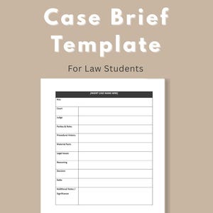Bearbeitbare Law School Case Brief-Vorlage | Download PDF und Word für Lern- & Prüfungsvorbereitung