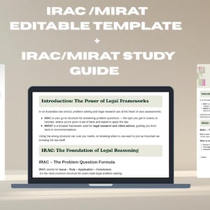 IRAC & MIRAT Lernleitfaden + Bearbeitbare Vorlage | Juraprüfung Antwortstruktur und Tipps | PDF und Word