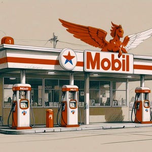 Mobil Gas Sketch