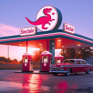 Vintage Sinclair Gas Station
