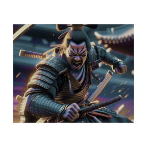 Samurai Art Satin Poster: Japanese Culture Wall Decor