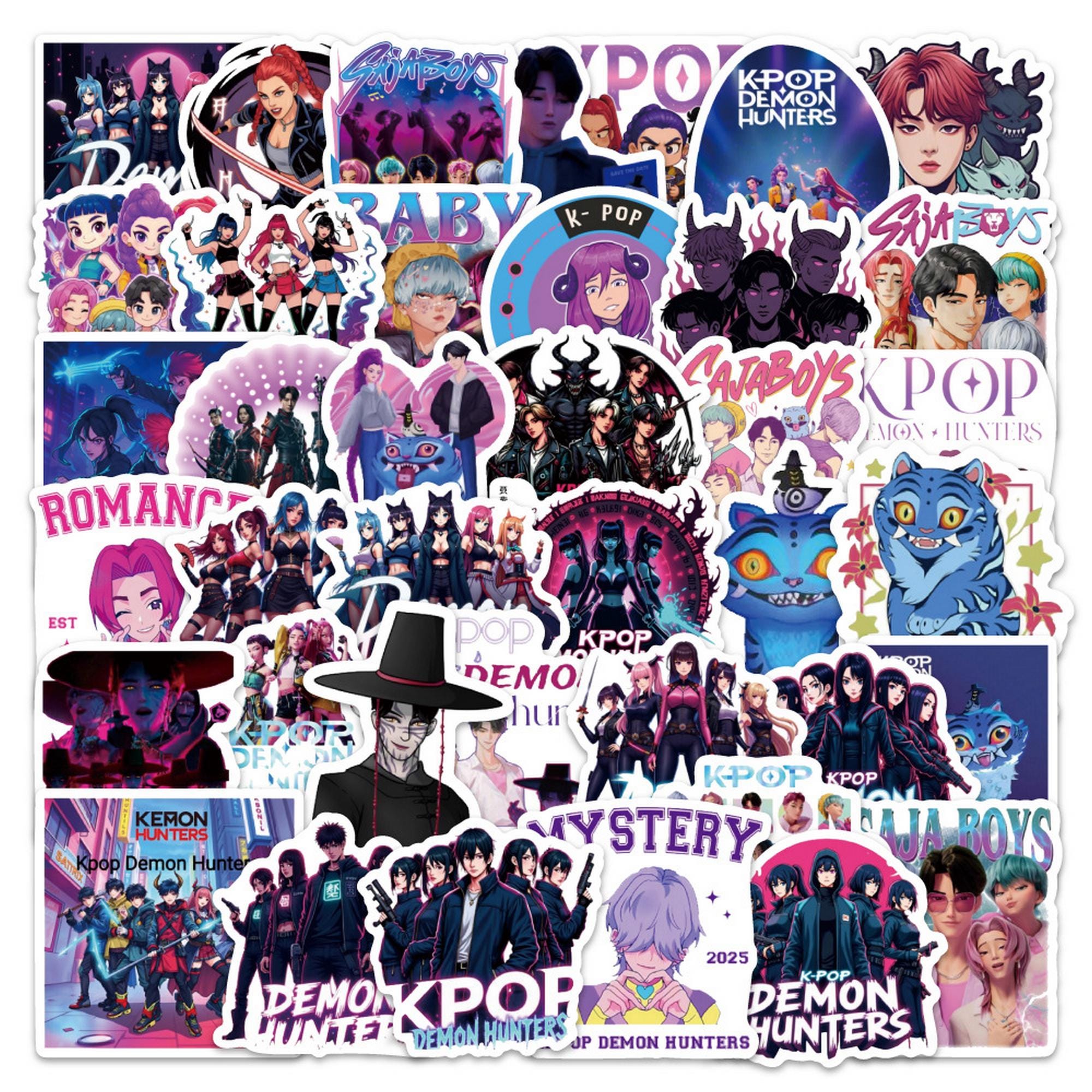 Adesivi Anime Huntrix 74 Pezzi - Stickers Impermeabili Per Laptop, Valigia, Diario, Stile Kpop Demon Huntrix