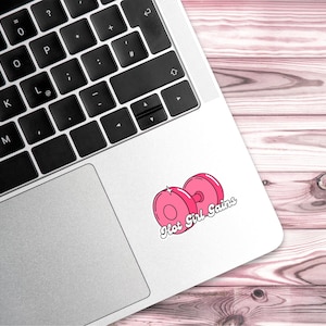 Hot Girl Gains Sticker - Cute Pink Dumbbell Gym Sticker Fitness Motivation Workout Water Bottle Decal, Weightlifting Gift for Women