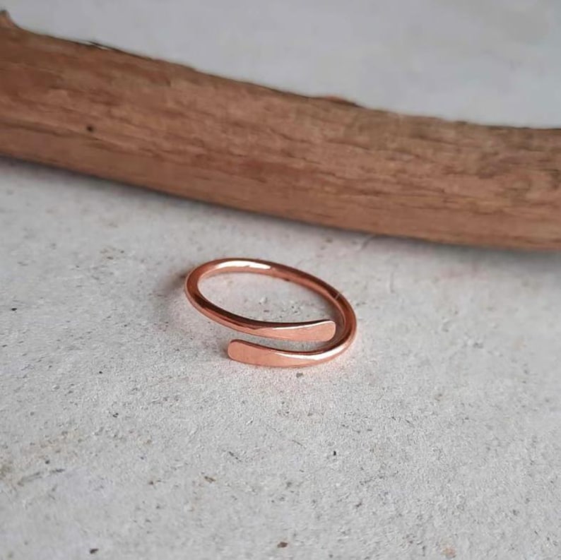 Handmade Copper Wrap Ring, Minimalist Open Band, Unisex Jewelry - Etsy