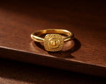 Handmade Polished Brass Ring, Modern Minimalist Jewelry