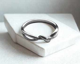 Sterling Silver Knot Ring | Dainty Promise Band