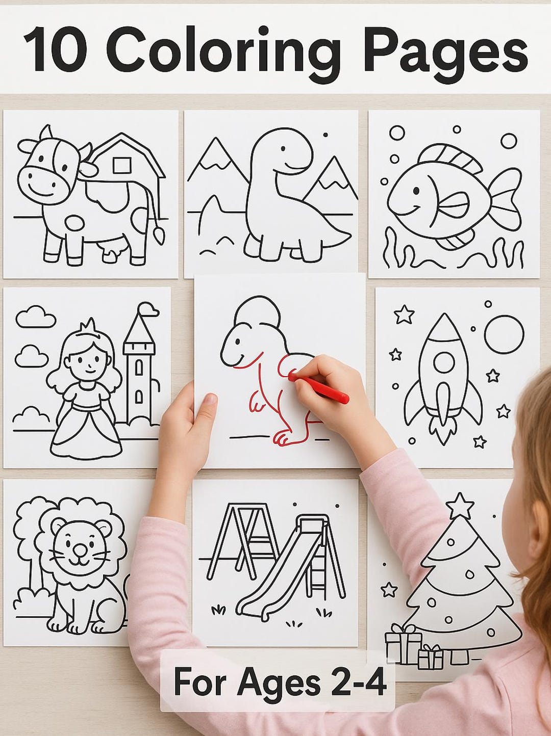 Printable Toddler Coloring Pages – 10 Simple Designs for Ages 2-4
