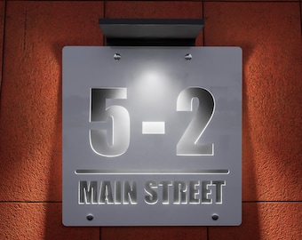 Solar Illuminated Address Plaque | Wireless Technology | Easy Setup | Custom Numbers | Automatic Operation | Weatherproof Build