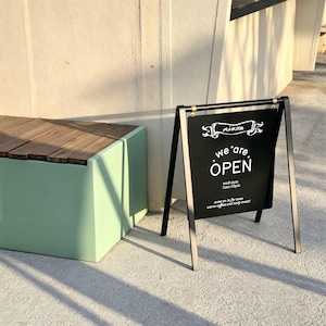 Commercial A-Frame Sandwich Board Outdoor Menu Sign Stand Weatherproof Advertising Display Portable Business Sign Sidewalk Promotion Board