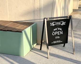 Commercial A-Frame Sandwich Board Outdoor Menu Sign Stand Weatherproof Advertising Display Portable Business Sign Sidewalk Promotion Board