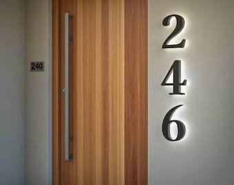 Solar House Numbers, Illuminated Address Sign, Solar Powered Mailbox Numbers, Modern Outdoor Home Decor, Easy to Install Housewarming Gift