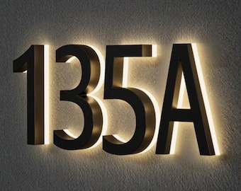 Modern Metal House Numbers Sign, Contemporary Address Plaque, Hotel Room Number Plate, Custom Outdoor Home Numbering, Laser Cut Steel Design