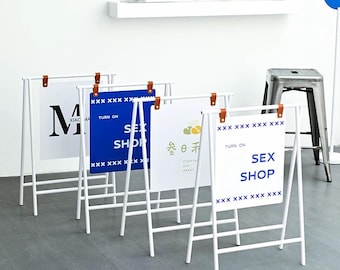 Commercial A-Frame Sandwich Board Outdoor Menu Sign Stand Weatherproof Advertising Display Portable Business Sign Sidewalk Promotion Board