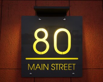 Solar Powered Address Sign | No Wiring Needed | Custom Numbers | Automatic Lighting | Weatherproof Design | Easy Setup