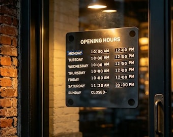 DIY Magnetic Opening Hours Board, Reusable Adjustable Sign for Pop-up Shops & Event Venue Decor