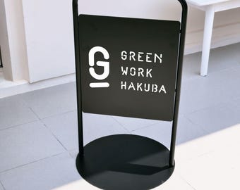 Custom Minimal Metal Floor Standing Signage, Personalized Cafe Coffee Shop Sidewalk Sign, Outdoor Store Front Advertising A Frame Sign