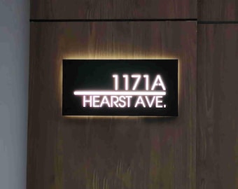 House numbers, Address plaque, Outdoor lighting, Modern home, House numbers sign,Night light, Housewarming gift, Easy install, Waterproof