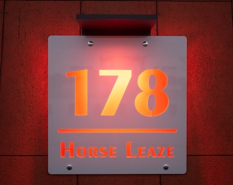 DIY Solar Address Sign | No Wiring Required | Custom House Numbers | Automatic Illumination | Weatherproof | Quick Mounting