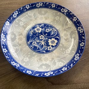 Vintage Blue Flower Ceramic Coffee Mug with Matching Saucer – Handmade Pottery Tea Cup