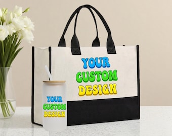 Borsa personalizzata, regalo per damigella d'onore, borsa in tela stampata, borsa con testo personalizzato, regalo singolo, borsa da spiaggia, borsa con nome, regalo per lei
