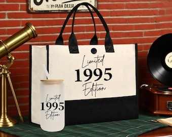 Limited Edition Birthday 1995 Cotton Canvas Tote Bag,30th Birthday Gift ,For Women 30th Birthday Celebration Party Gift,Gift for Sister