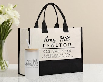 Realtor Tote Bag Personalized Business Tote Bag Custom Real Estate Agent Gift Bulk Business Logo Realtor Swag Real Estate Tote Bag